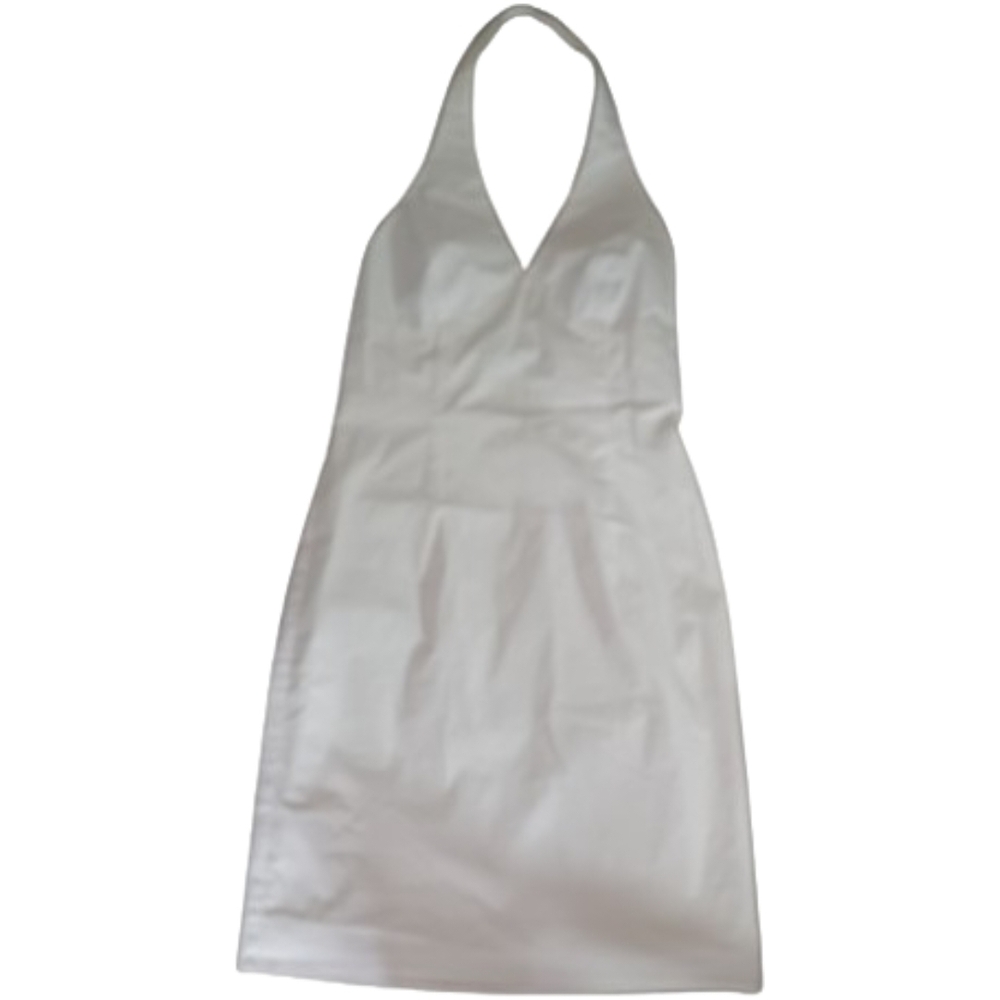 The Limited Stretch White Halter Backless Sheath Dress